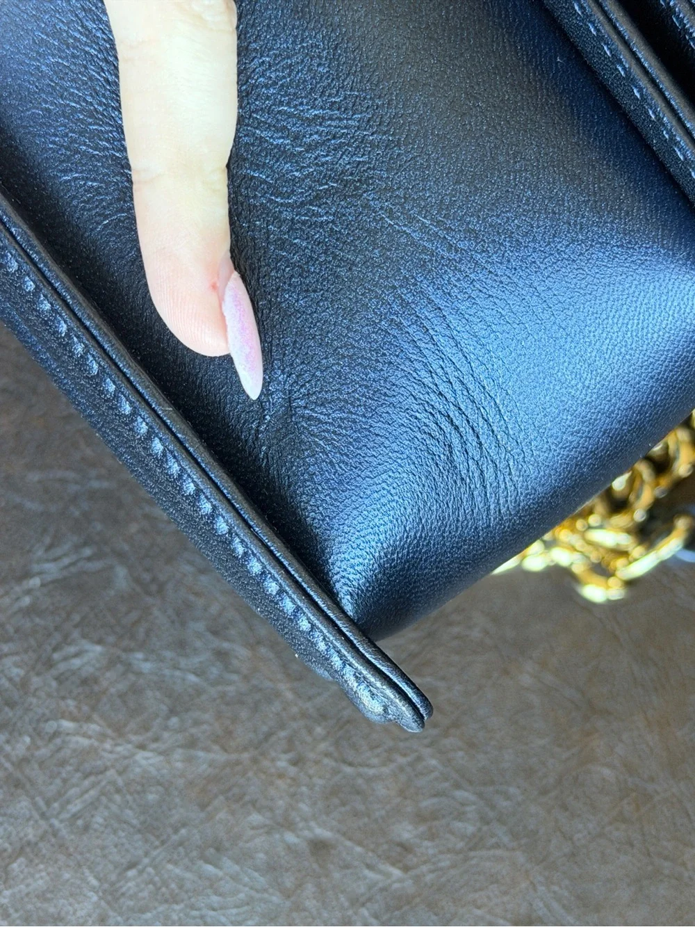 CHANEL Metallic Cube Embossed Lambskin Boy Flap Bag
